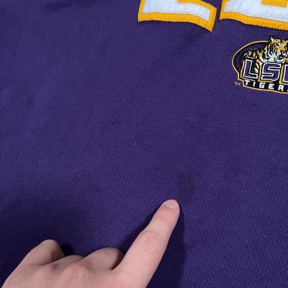 Vintage Lee Sport LSU Louisiana Tigers Purple Embroidered Pullover V-Neck 2XL - Picture 6 of 7